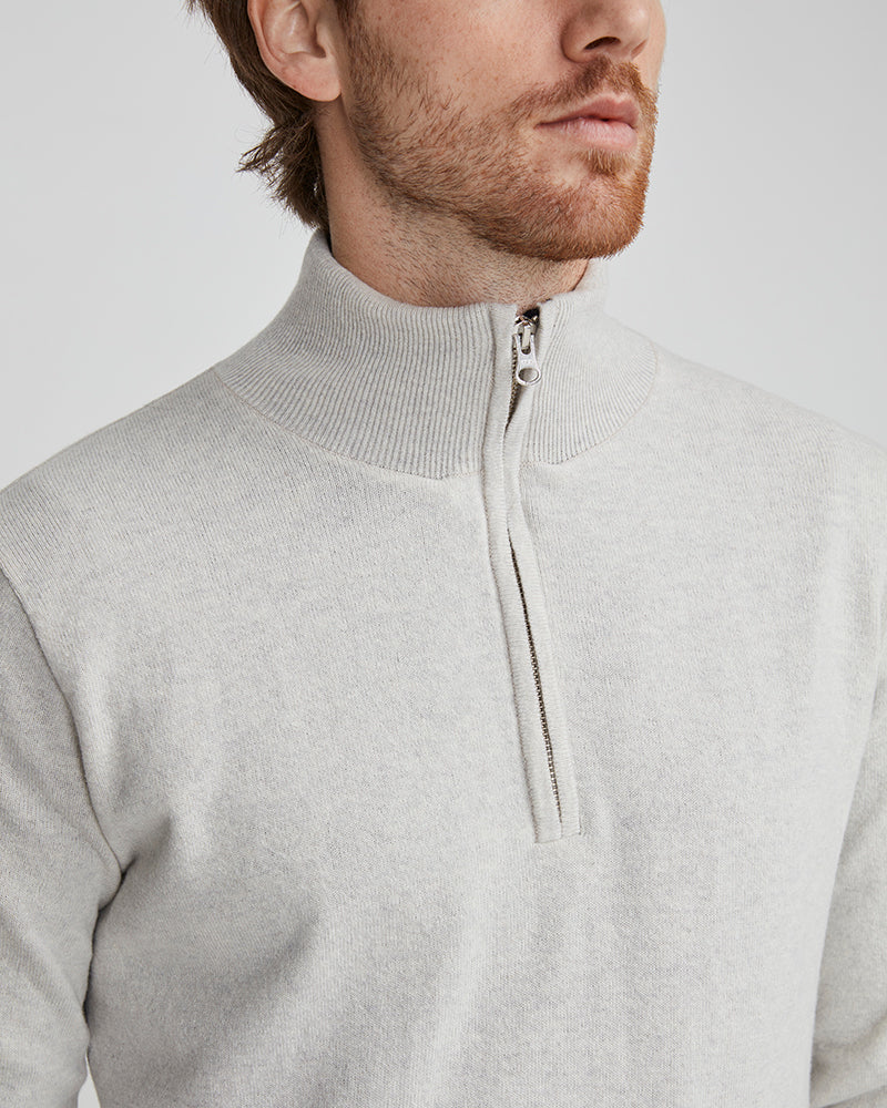 Stellan Windproof 1/4 Zip Sweater-Lt. Grey