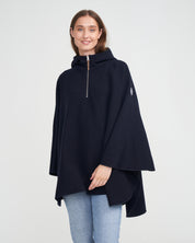 Tina Windproof Wool Poncho WP- Navy