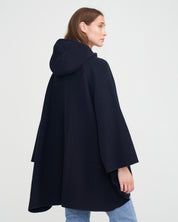 Tina Windproof Wool Poncho WP- Navy