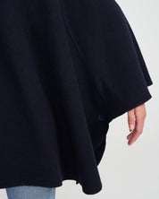Tina Windproof Wool Poncho WP- Navy