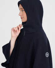 Tina Windproof Wool Poncho WP- Navy