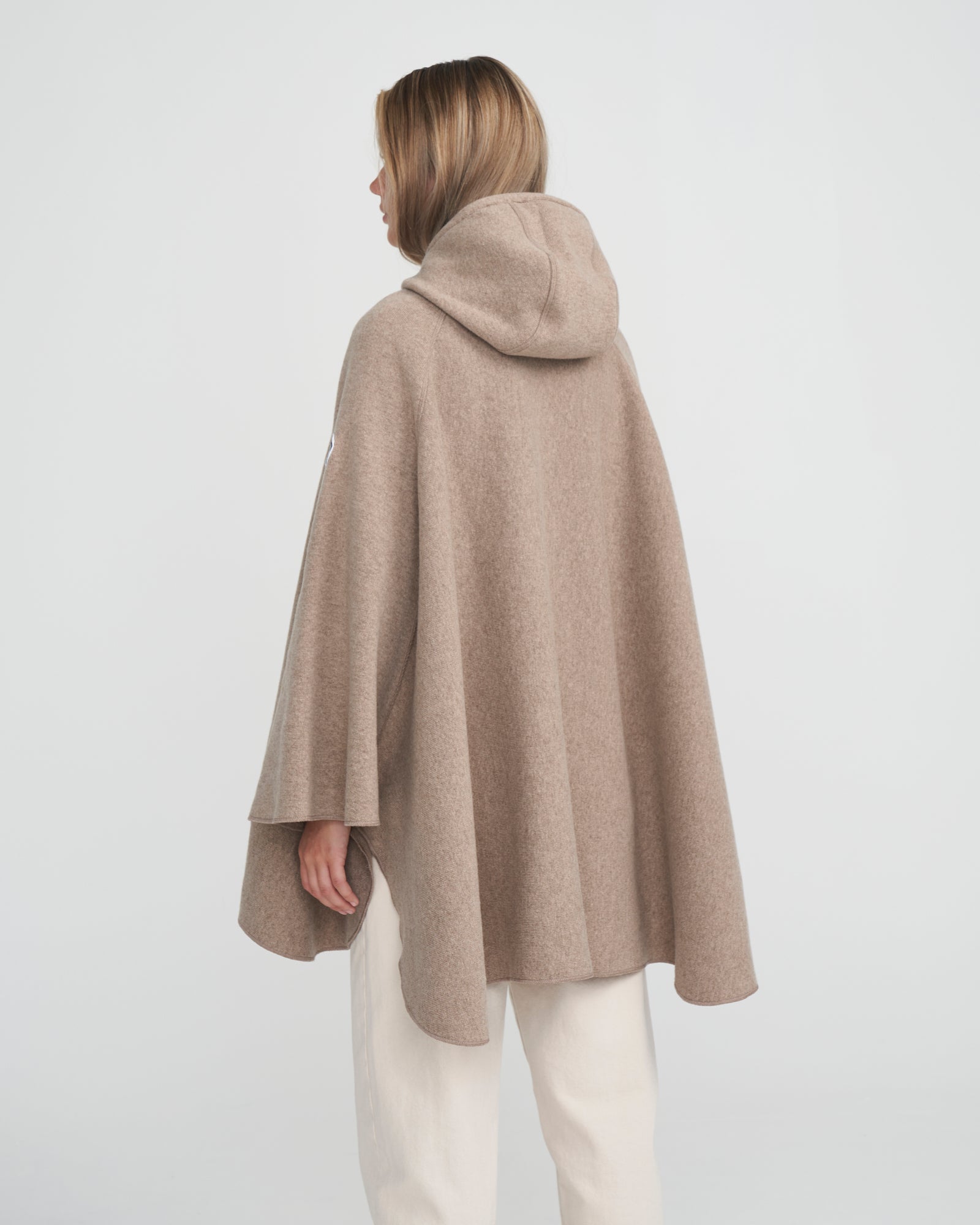 Tina Windproof Wool Poncho - Khaki