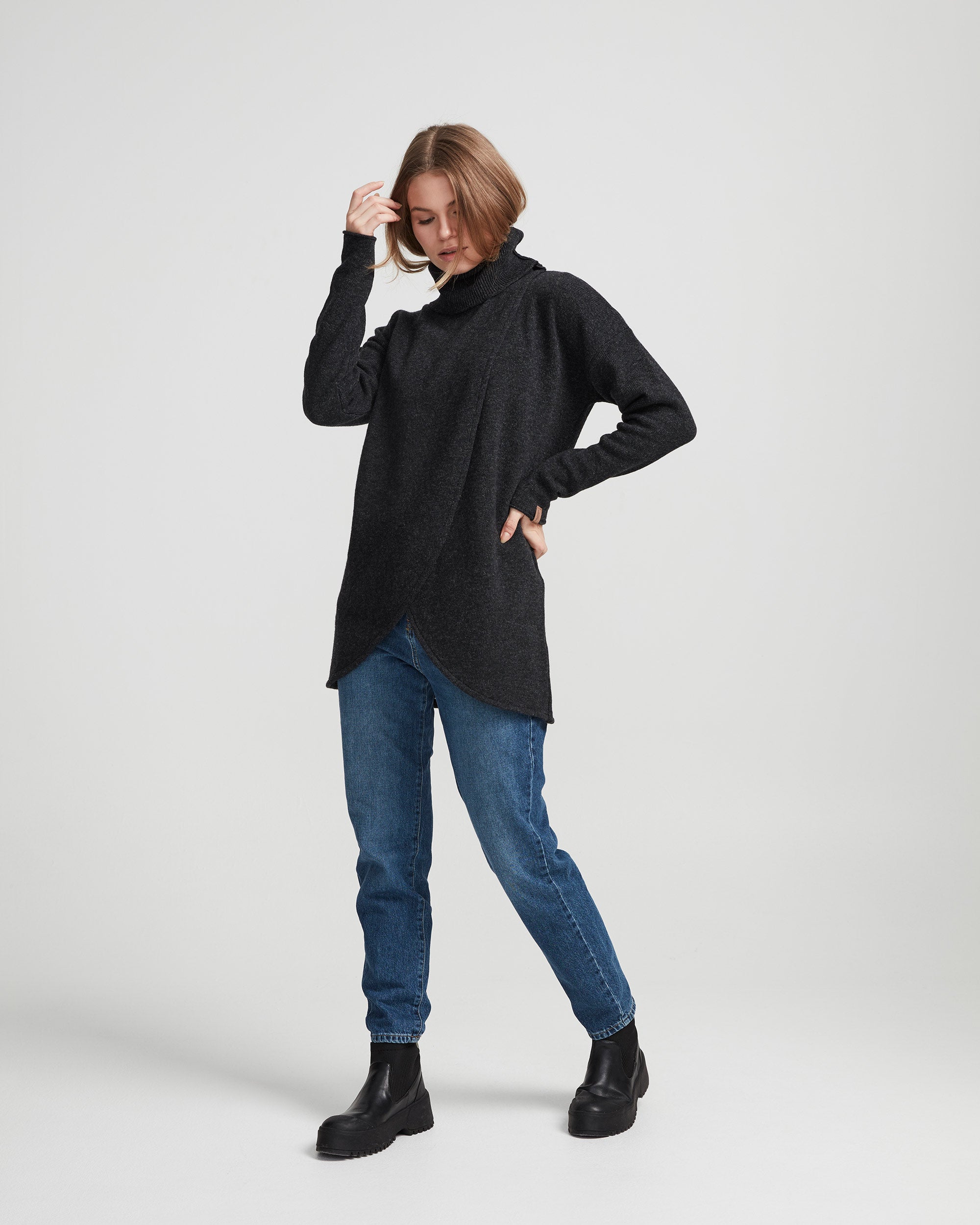 Wanda Crew-Anthracite Mel.