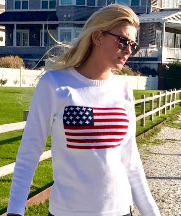 Holebrook USA Flag Crew White