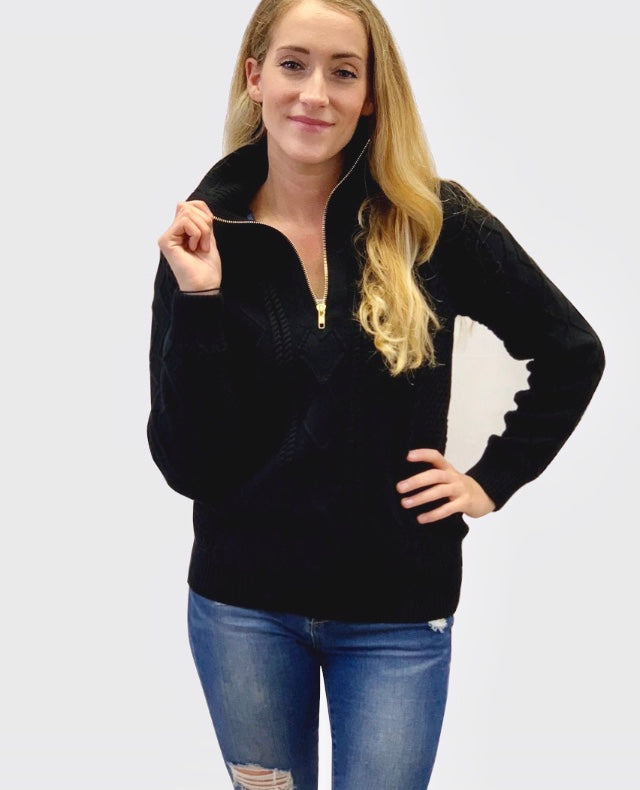 Holebrook Windproof Black Amy cotton sweater jumper
