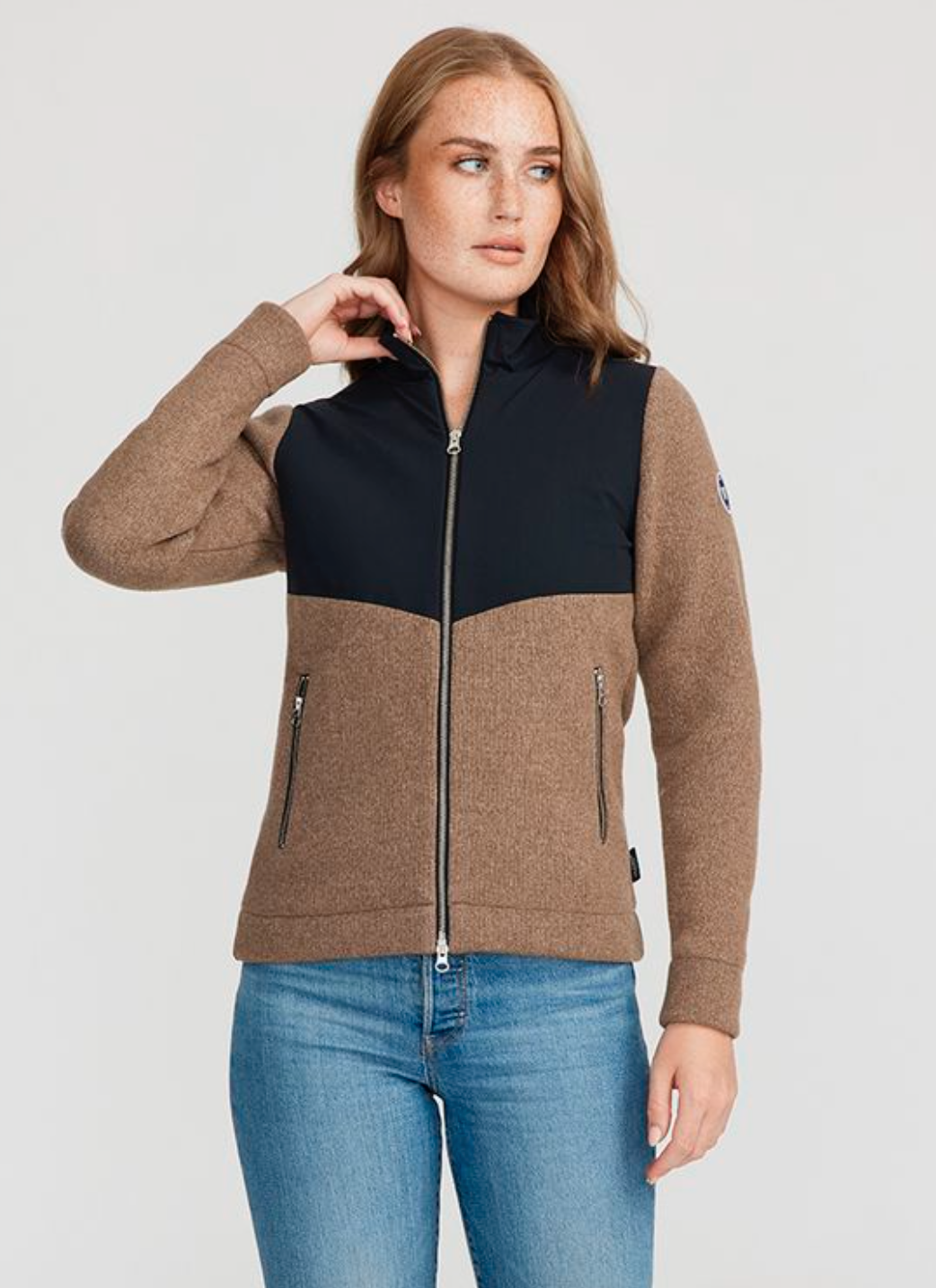 Tekla Full Zip windproof- Walnut/ Black