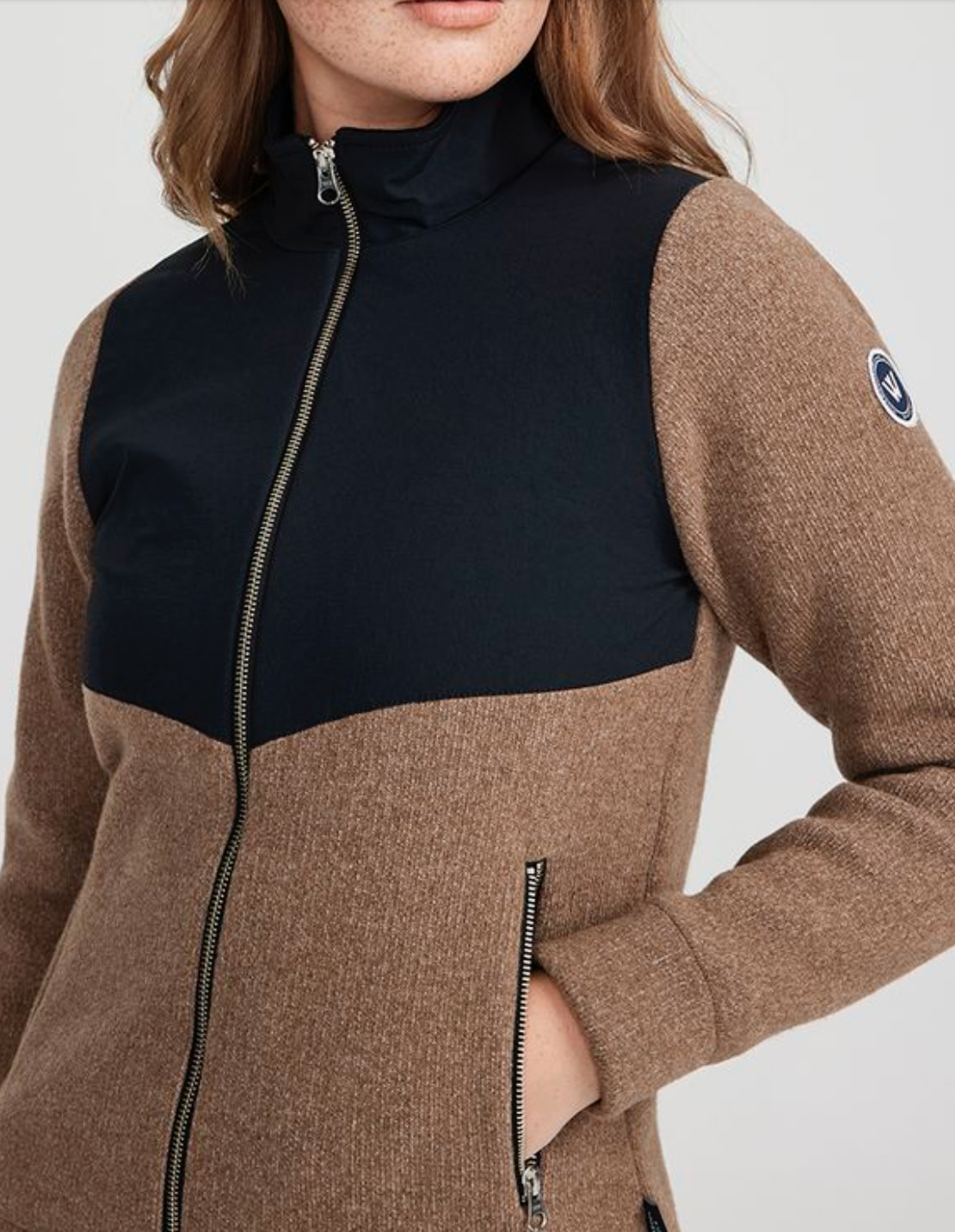 Tekla Full Zip windproof- Walnut/ Black