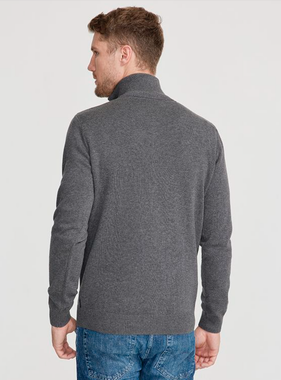 Holger T-Neck- Dark Grey Mel