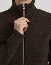 Claire Windproof Sweater-Brown Mel