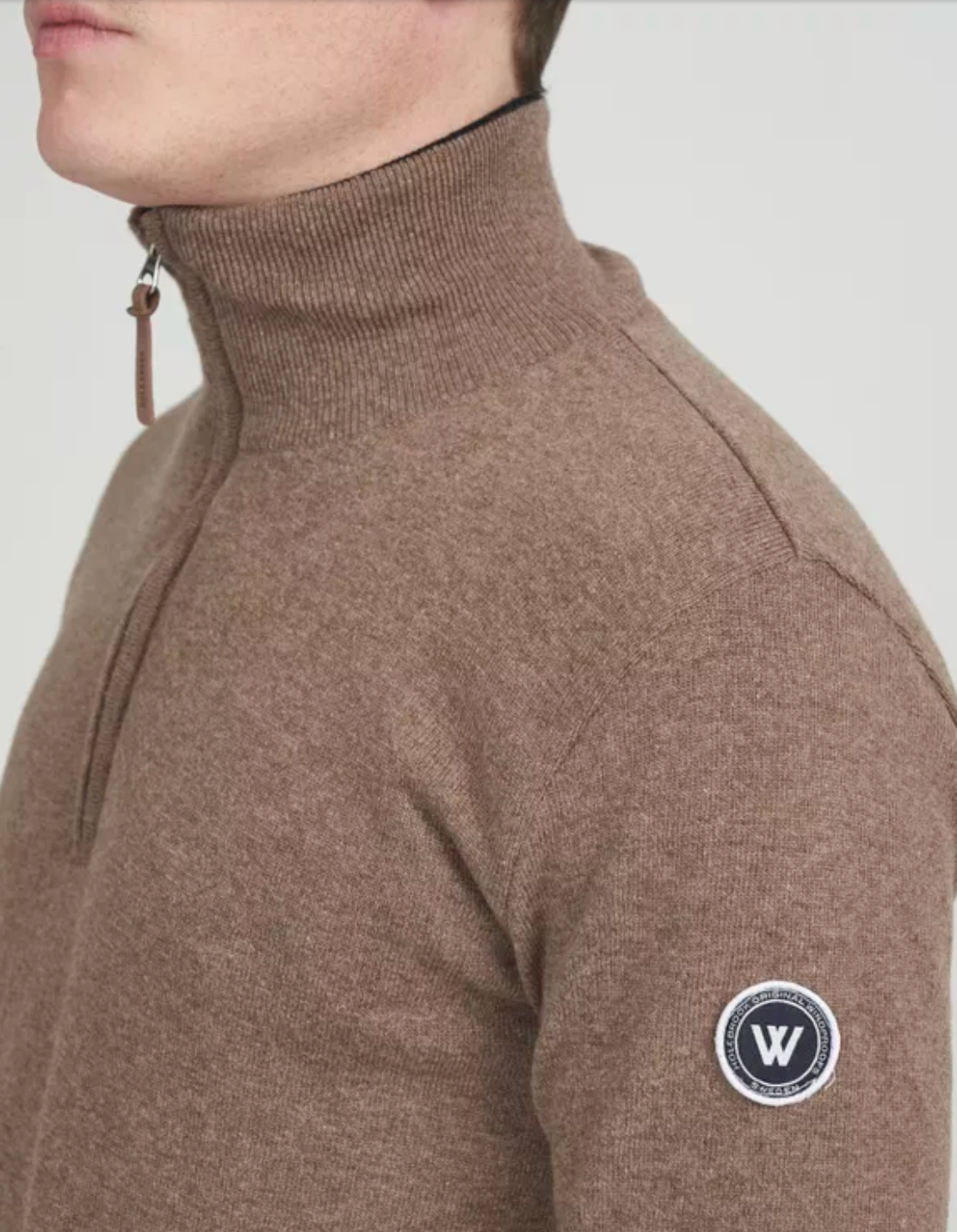 Stellan Windproof 1/4 Zip Sweater- Walnut