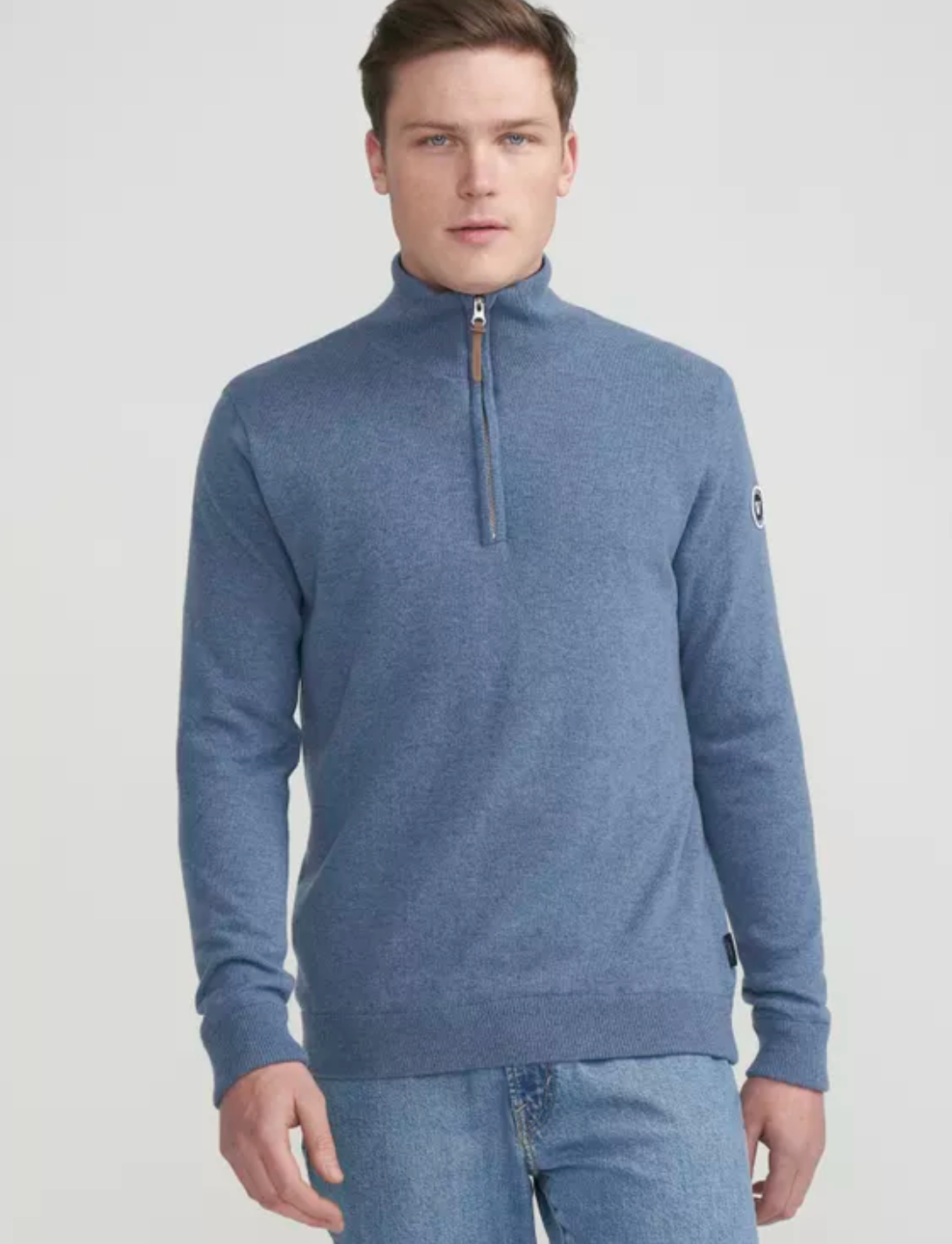 Stellan Windproof 1/4 Zip Sweater- Fade Blue
