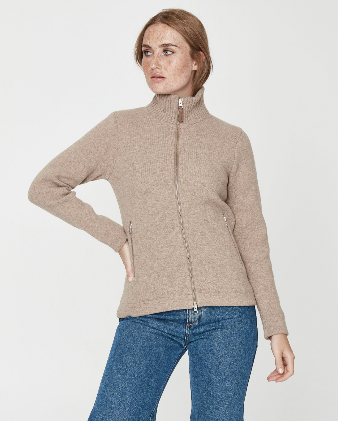 Claire Windproof Sweater-Khaki