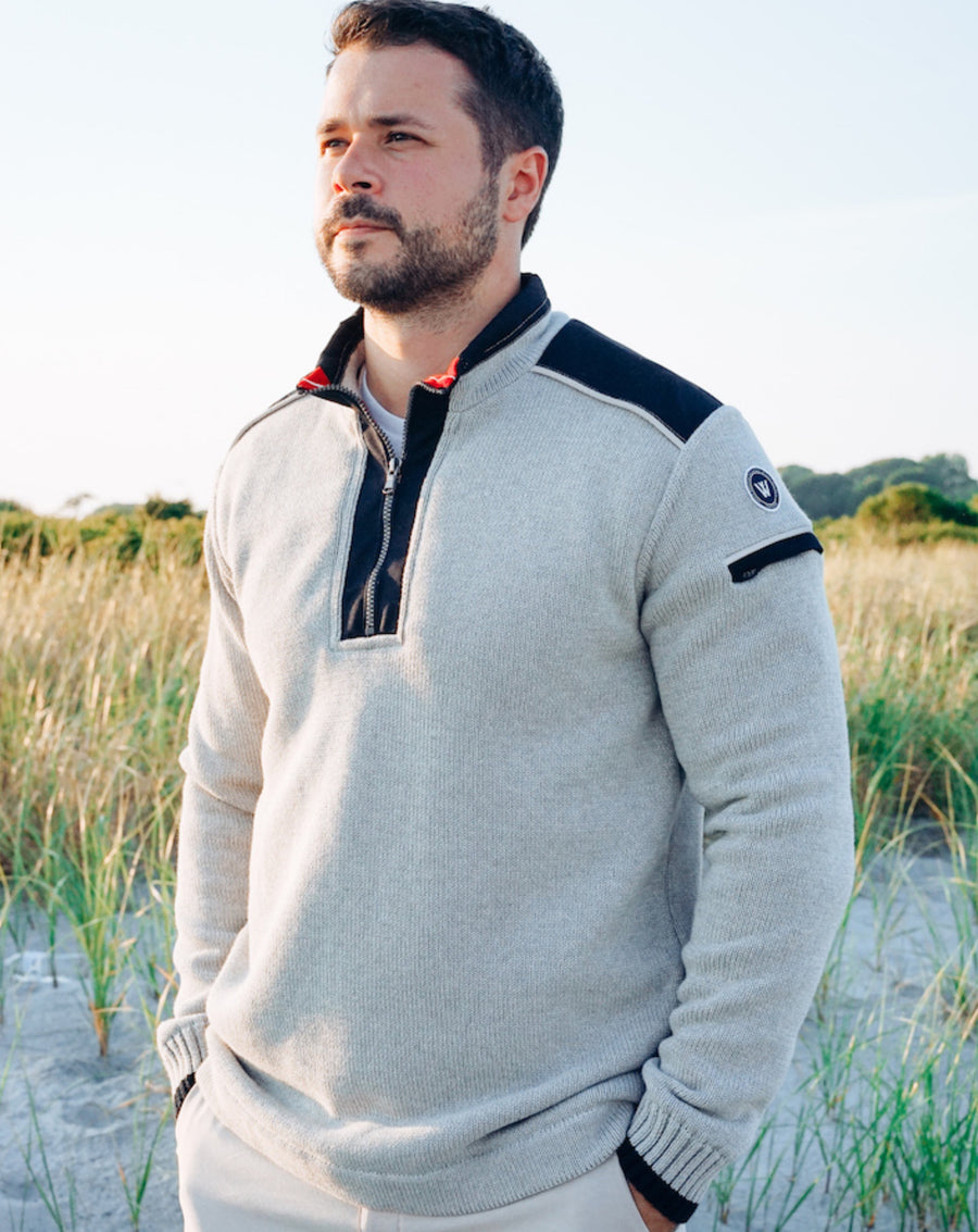 windproof 1/4 zip grey