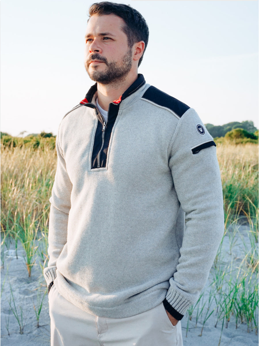 BIG & TALL -Josh Windproof Quarter-Zip light Grey