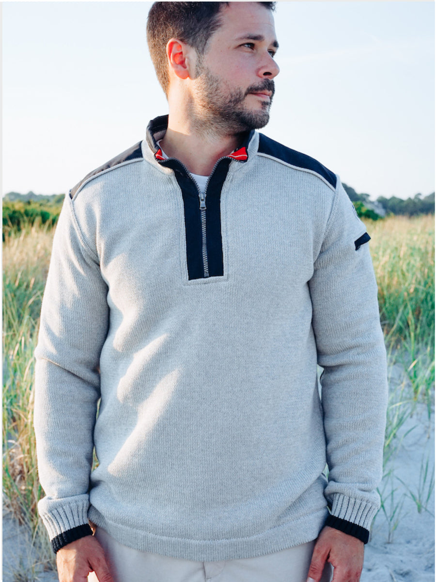 Mens half 2025 zip jumper grey