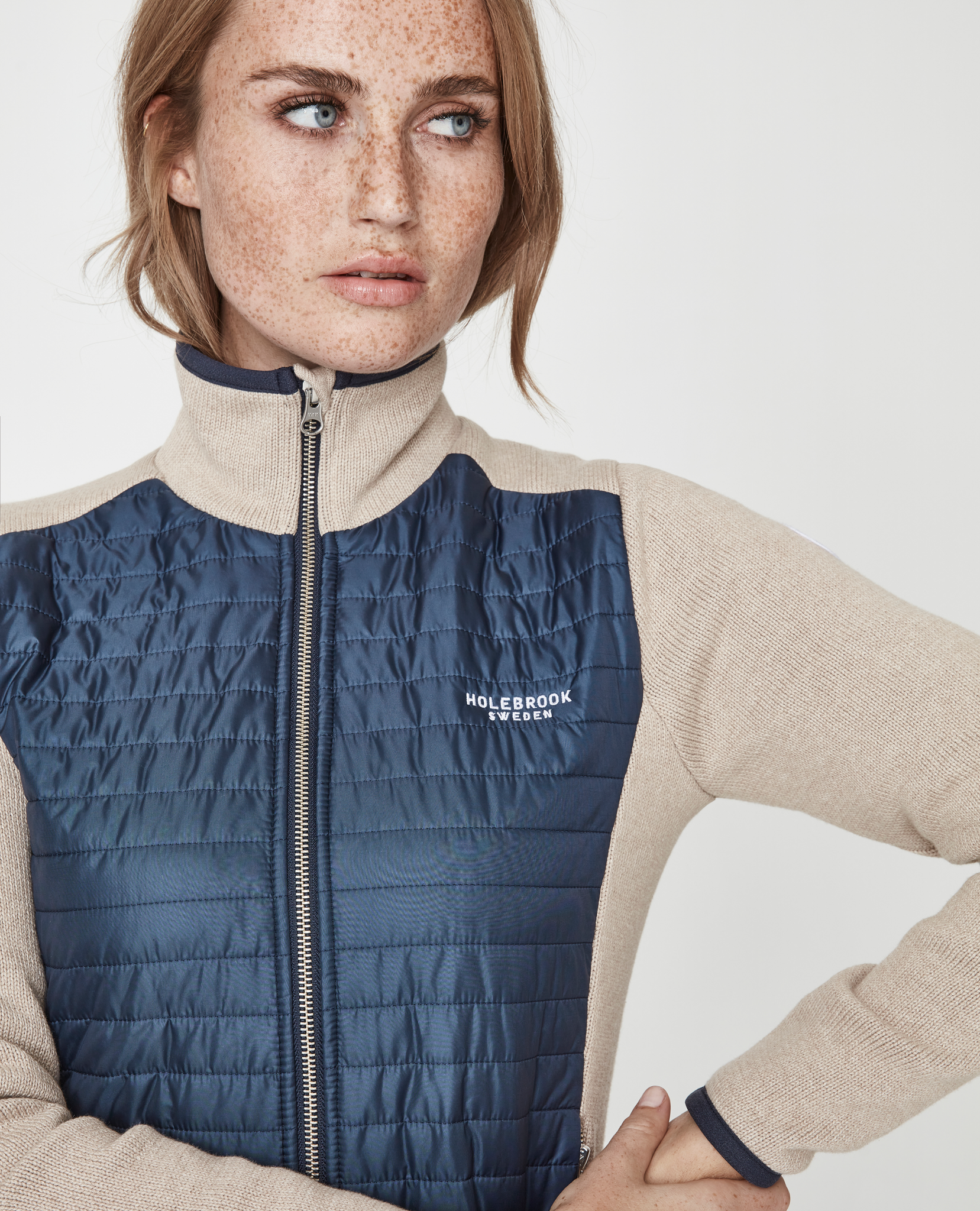 Mimmi Full Zip Windproof Jacket-Khaki/Navy – Holebrook USA Mimmi Full Zip Windproof Jacket-Khaki/Navy – Holebrook USA